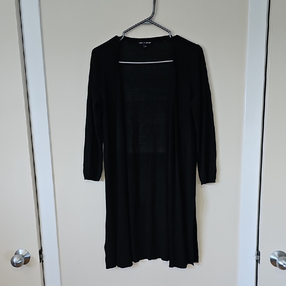 $3 Cable And Gauge Black Open Front Cardigan